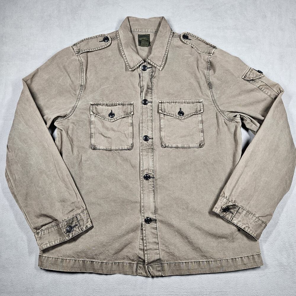 Lucky Brand Shacket Mens XL Outdoor & Utility Full Zip Military Fatigue Jacket